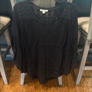 Anthropologie Black Textured Blouse